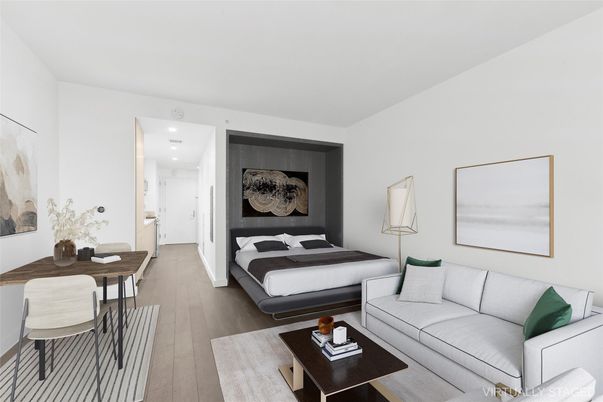 Bedroom, Interior, Living room, Recessed Lighting, Wood Texture Flooring