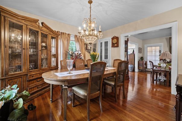Chandelier, Dining room, Interior, Wood Texture Flooring