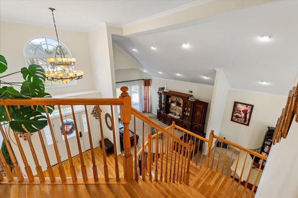 Chandelier, Interior, Recessed Lighting, Wood Texture Flooring