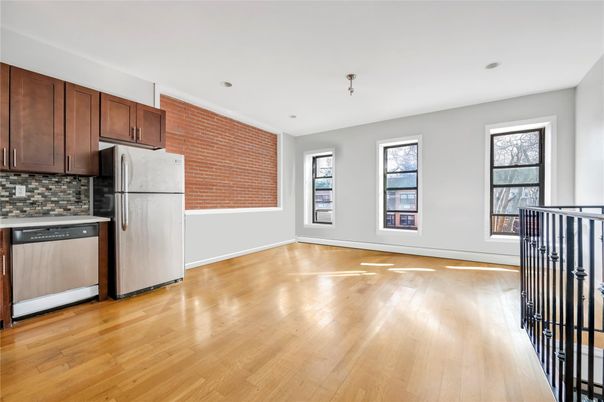 Interior, Kitchen, Stone Walls, Wood Texture Flooring