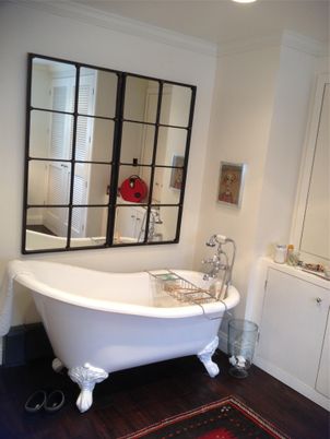 Bathroom, Free Standing Baths, Interior, Wood Texture Flooring