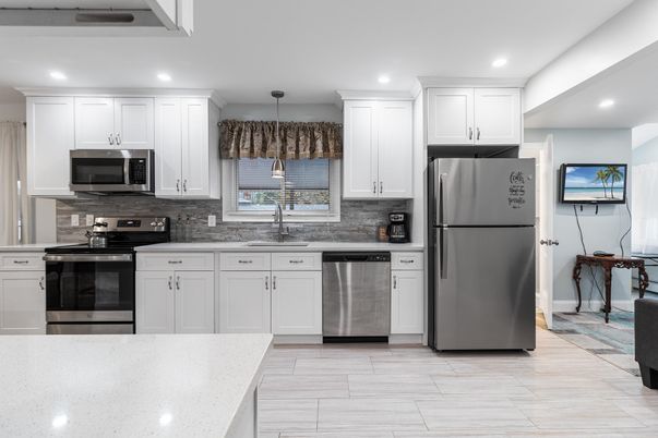Interior, Kitchen, Pendant Lights, Recessed Lighting, Stainless Steel Appliances