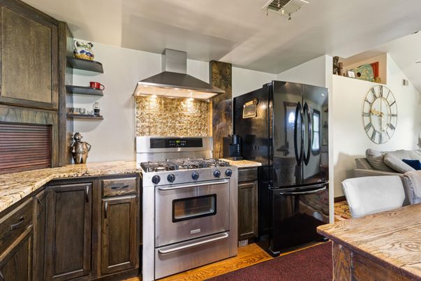 Interior, Kitchen, Stainless Steel Appliances, Wood Texture Flooring