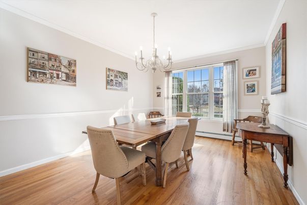 Chandelier, Dining room, Interior, Wood Texture Flooring