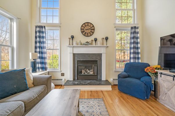 Fireplace, Interior, Living room, Wood Texture Flooring