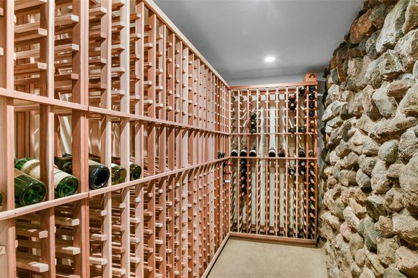 Interior, Recessed Lighting, Stone Walls, Wine Storage