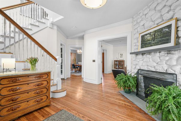 Fireplace, Interior, Stone Walls, Wood Texture Flooring