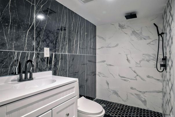 Bathroom, Glass Shower, Interior, Marble Walls