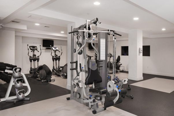 Fitness Equipment, Gym, Interior, Recessed Lighting