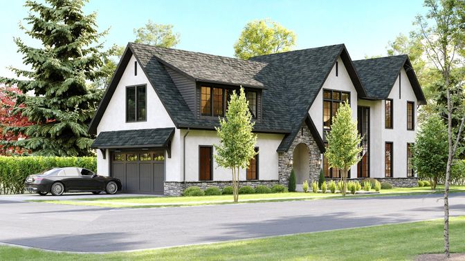 Attached, Exterior, Facade, Farmhouse