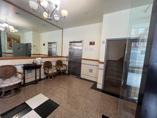 Chandelier, Elevator, Interior