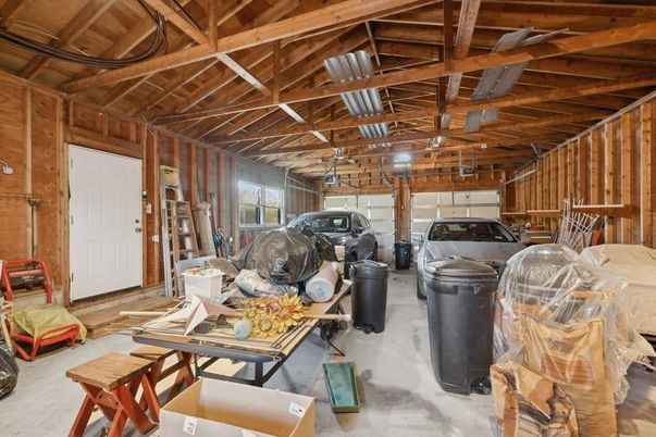 Garage, Interior, Wooden Beams, Wooden Ceilings, Wooden Walls