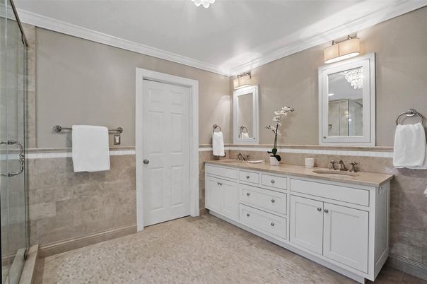 Bathroom, Dual Sink Vanities, Glass Shower, Interior