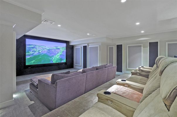 Home Theatre Room, Interior, Projection Screen, Recessed Lighting, Theatre Room