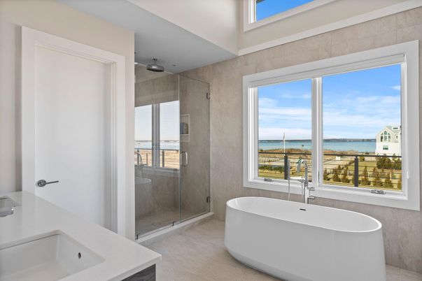 Bathroom, Free Standing Baths, Glass Shower, Interior, Water