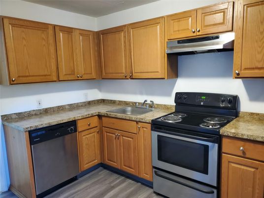 Interior, Kitchen, Stainless Steel Appliances, Wood Texture Flooring