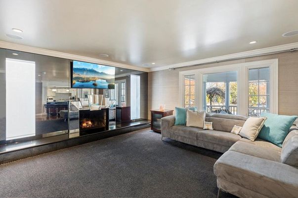 Fireplace, Interior, Living room, Recessed Lighting