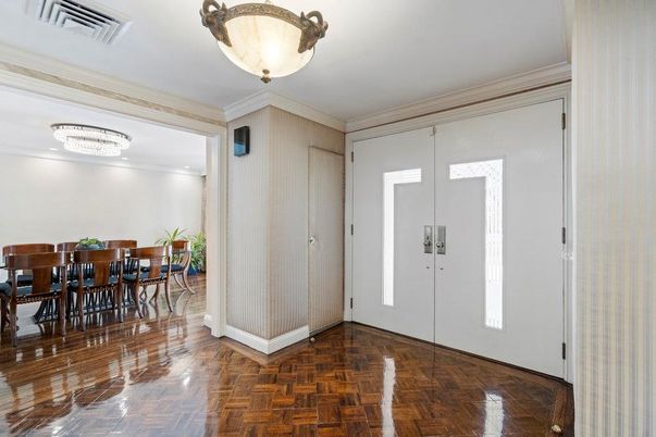 Chandelier, Dining room, Interior, Wood Texture Flooring
