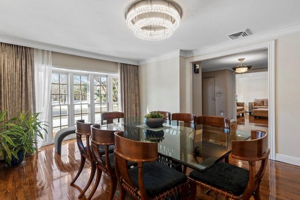 Chandelier, Dining room, Interior, Wood Texture Flooring