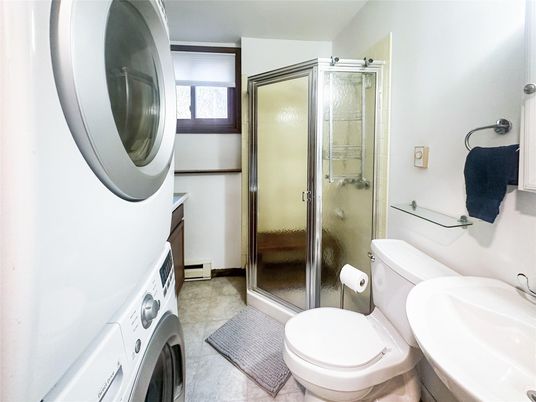 Bathroom, Glass Shower, Interior, Washer