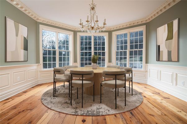 Chandelier, Dining room, Interior, Wood Texture Flooring