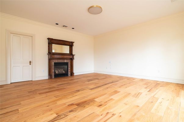 Empty room, Fireplace, Interior, Wood Texture Flooring
