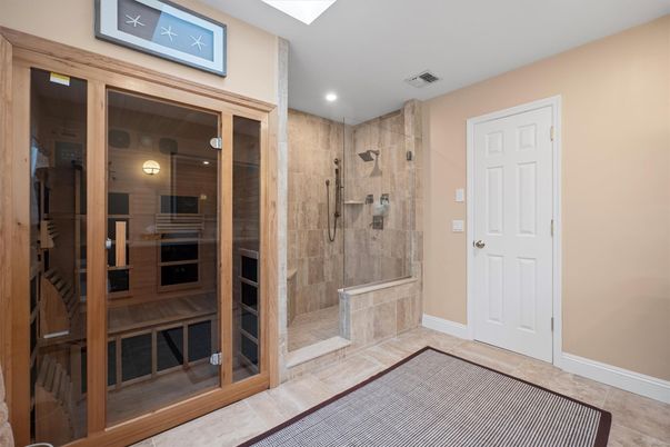 Bathroom, Glass Shower, Interior, Recessed Lighting, Sauna Room