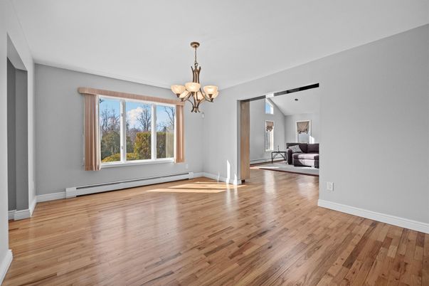 Chandelier, Empty room, Interior, Wood Texture Flooring
