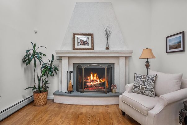 Fireplace, Interior, Wood Texture Flooring