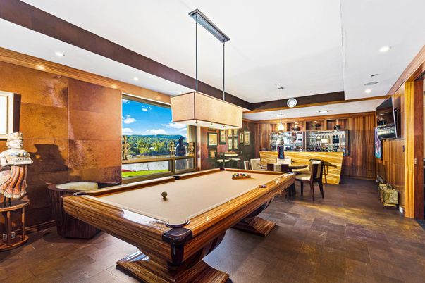 Billiard Table, Game Room, Interior, Pendant Lights, Recessed Lighting