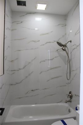 Bathroom, Interior, Marble Walls, Recessed Lighting