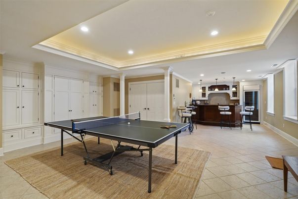 Billiard Table, Game Room, Interior, Pendant Lights, Recessed Lighting