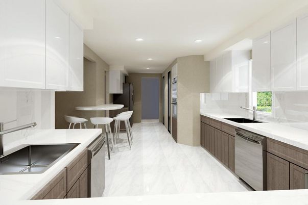 Interior, Kitchen, Marble, Recessed Lighting