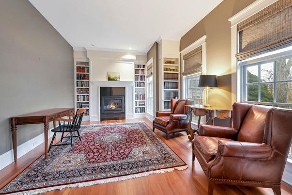 Fireplace, Interior, Recessed Lighting, Wood Texture Flooring