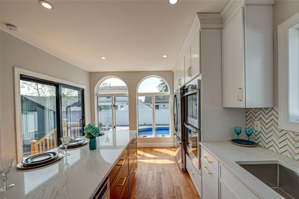 Interior, Kitchen, Recessed Lighting, Wood Texture Flooring