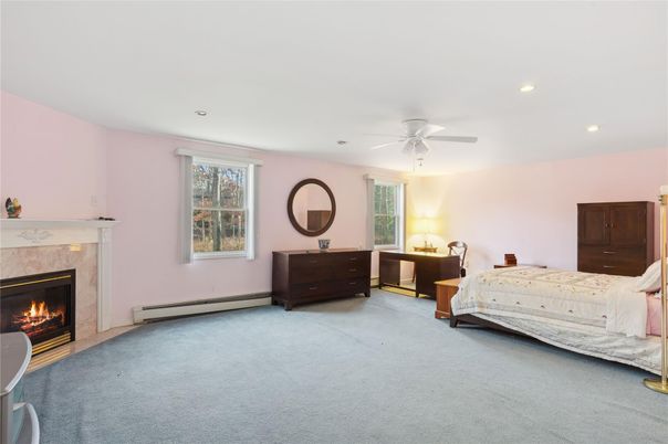 Bedroom, Fireplace, Interior, Recessed Lighting