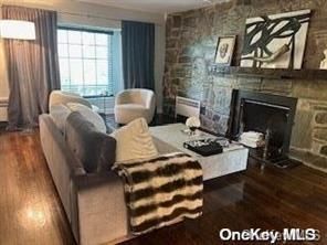 Fireplace, Interior, Living room, Stone Walls, Wood Texture Flooring