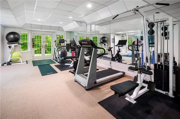 Fitness Equipment, Gym, Interior, Recessed Lighting