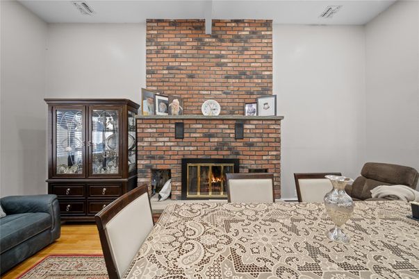 Bedroom, Fireplace, Interior, Stone Walls, Wood Texture Flooring