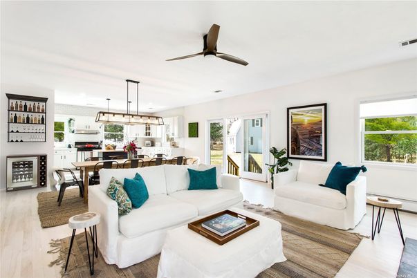 Dining room, Interior, Kitchen, Living room, Pendant Lights, Recessed Lighting, Wood Texture Flooring