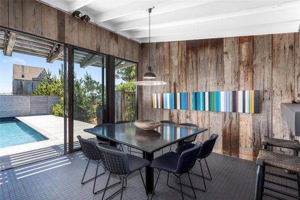 Exterior, Pendant Lights, Pool, Wooden Walls