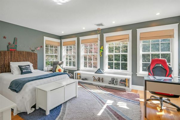 Bedroom, Home Office, Interior, Recessed Lighting, Wood Texture Flooring
