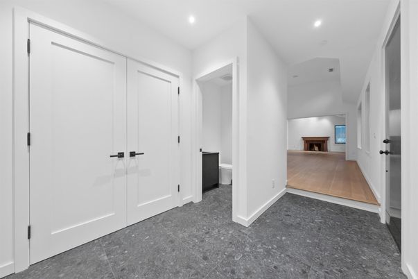 Fireplace, Interior, Recessed Lighting, Wood Texture Flooring