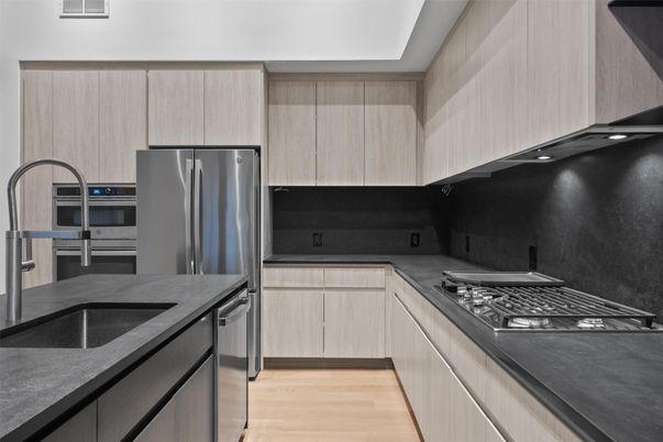 Interior, Kitchen, Stainless Steel Appliances, Wood Texture Flooring