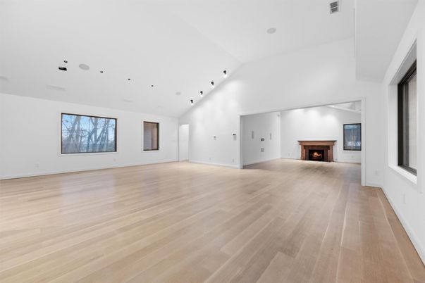 Empty room, Fireplace, Interior, Wood Texture Flooring