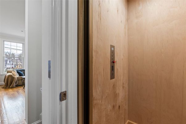 Elevator, Interior, Wood Texture Flooring, Wooden Walls