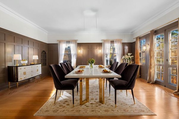 Dining room, Interior, Wood Texture Flooring