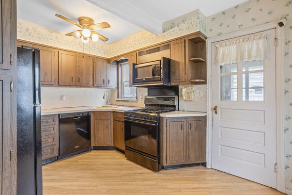 Interior, Kitchen, Wood Texture Flooring