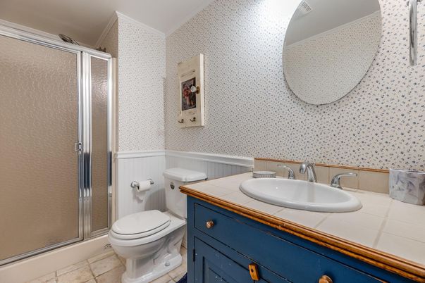 Bathroom, Glass Shower, Interior, Tile Countertops