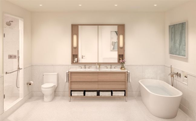 Bathroom, Dual Sink Vanities, Free Standing Baths, Interior, Recessed Lighting